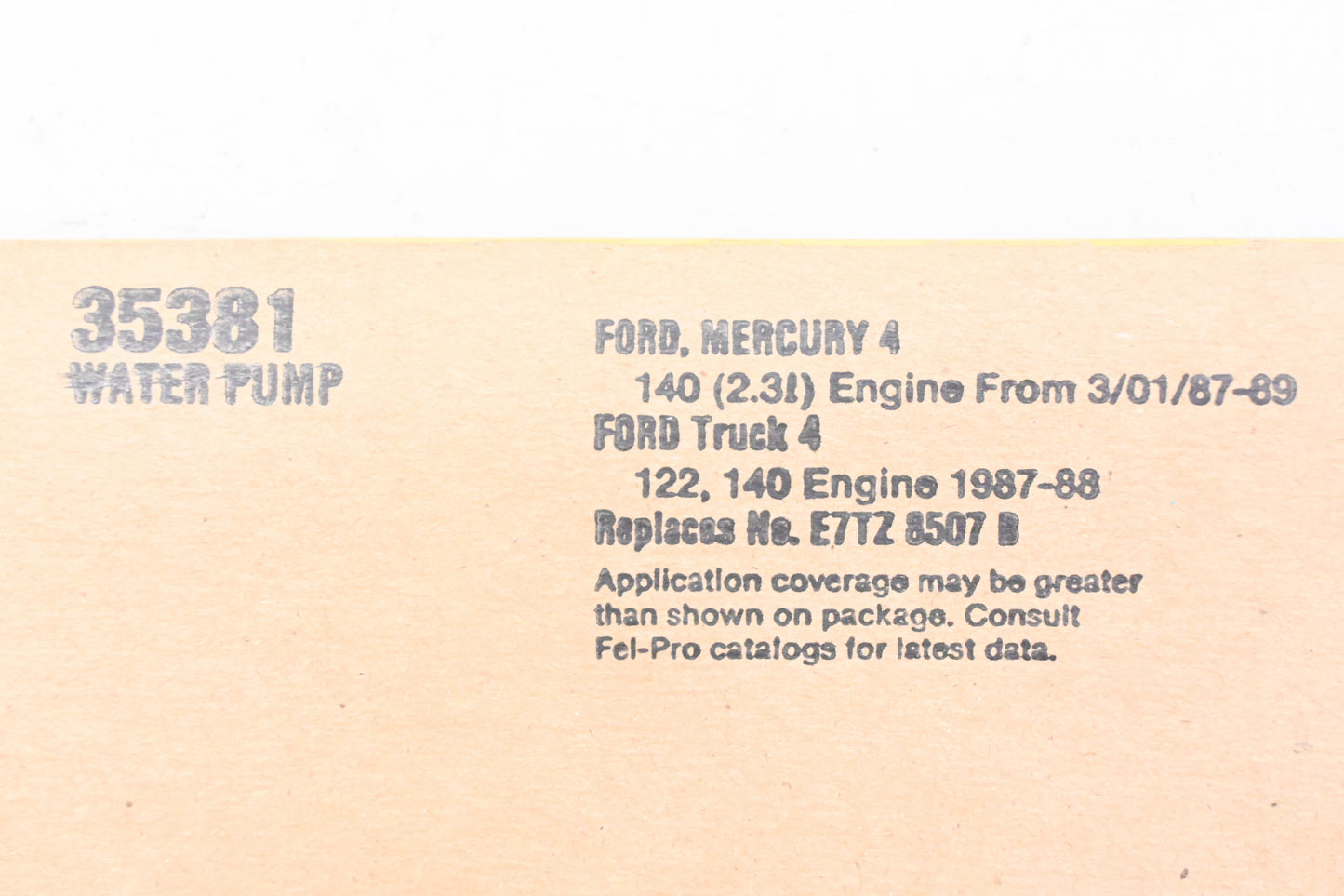 Fel-Pro 35381, E7TZ-8507-A Water Pump Gasket NOS