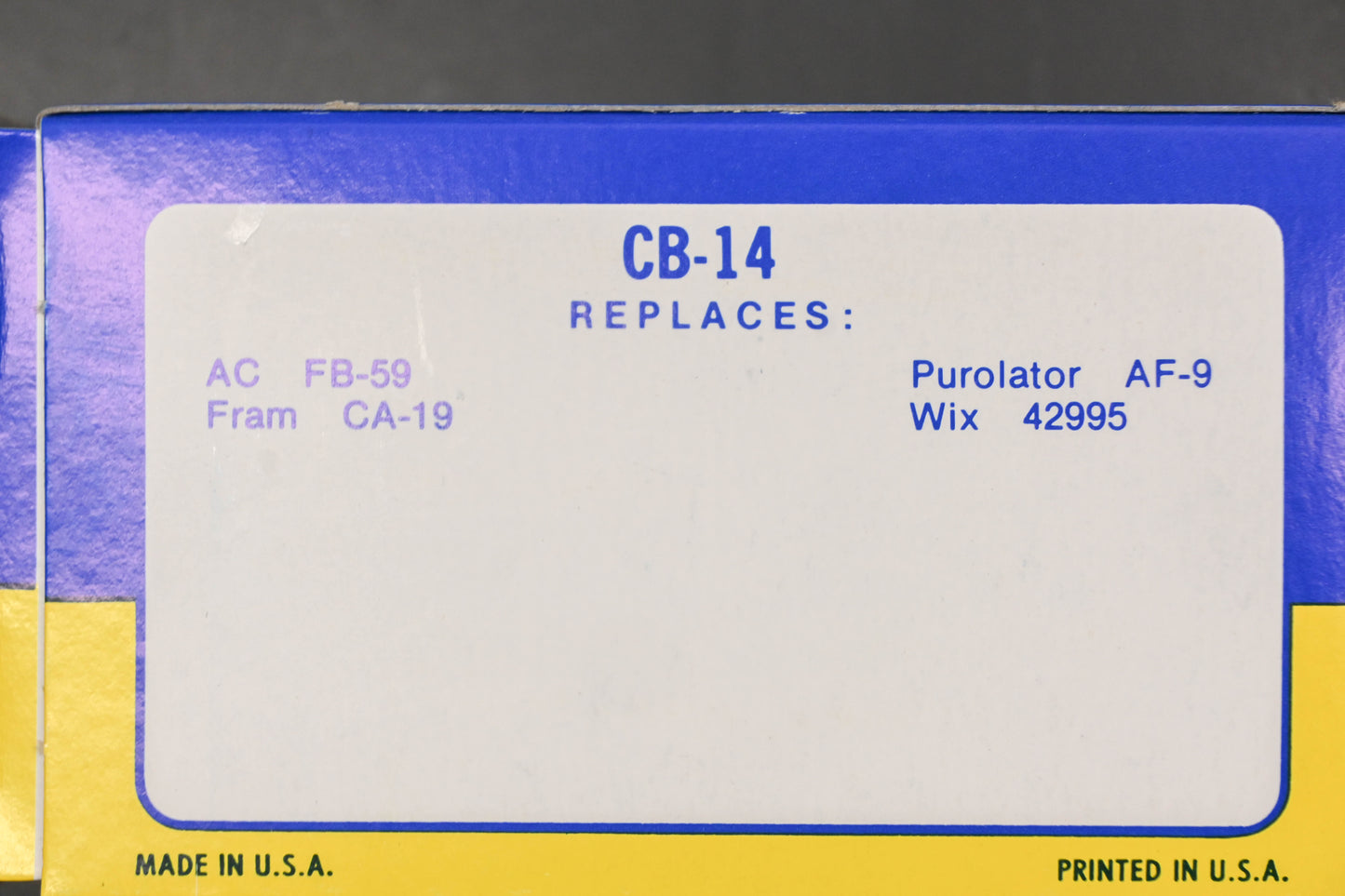 Hastings CB14, CB-14, CA-19 Breather Filter Assembly NOS