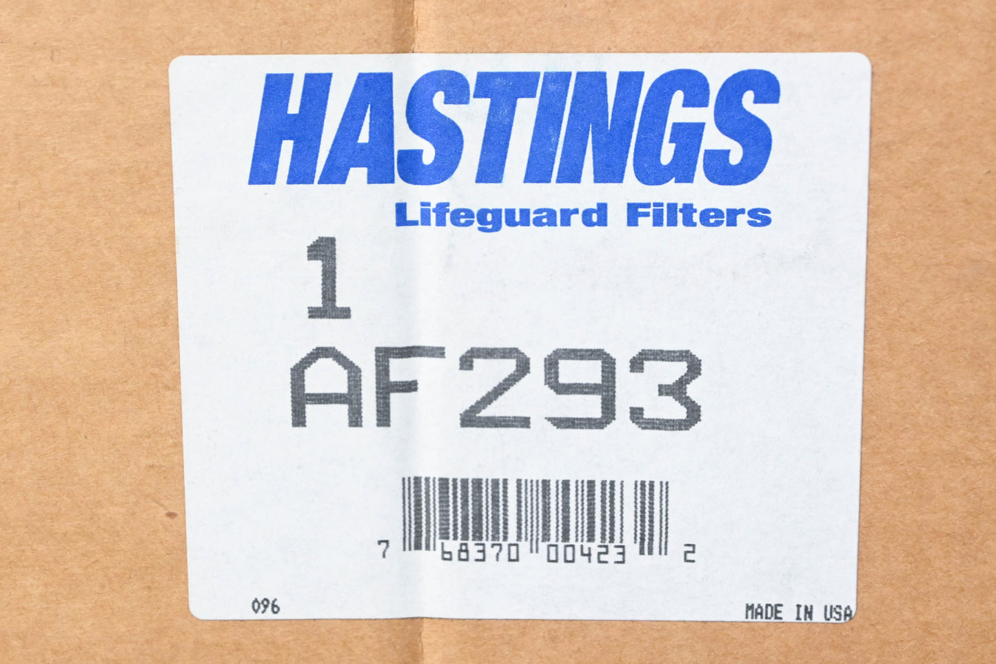 Hastings AF293, AF-293 Air Filter NOS