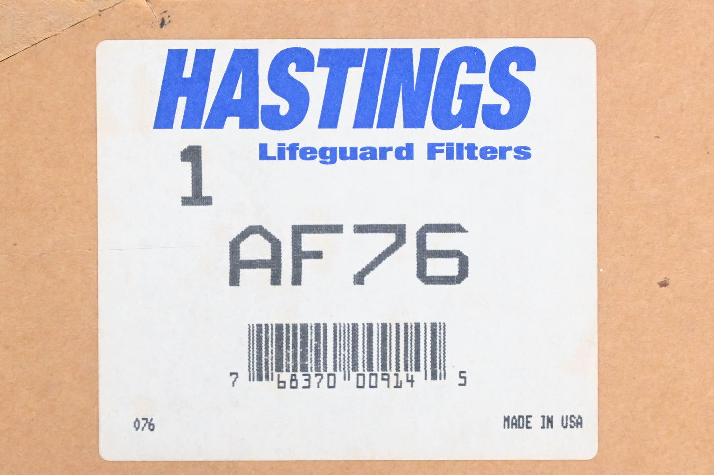 Hastings AF76, AF-76 Air Filter NOS