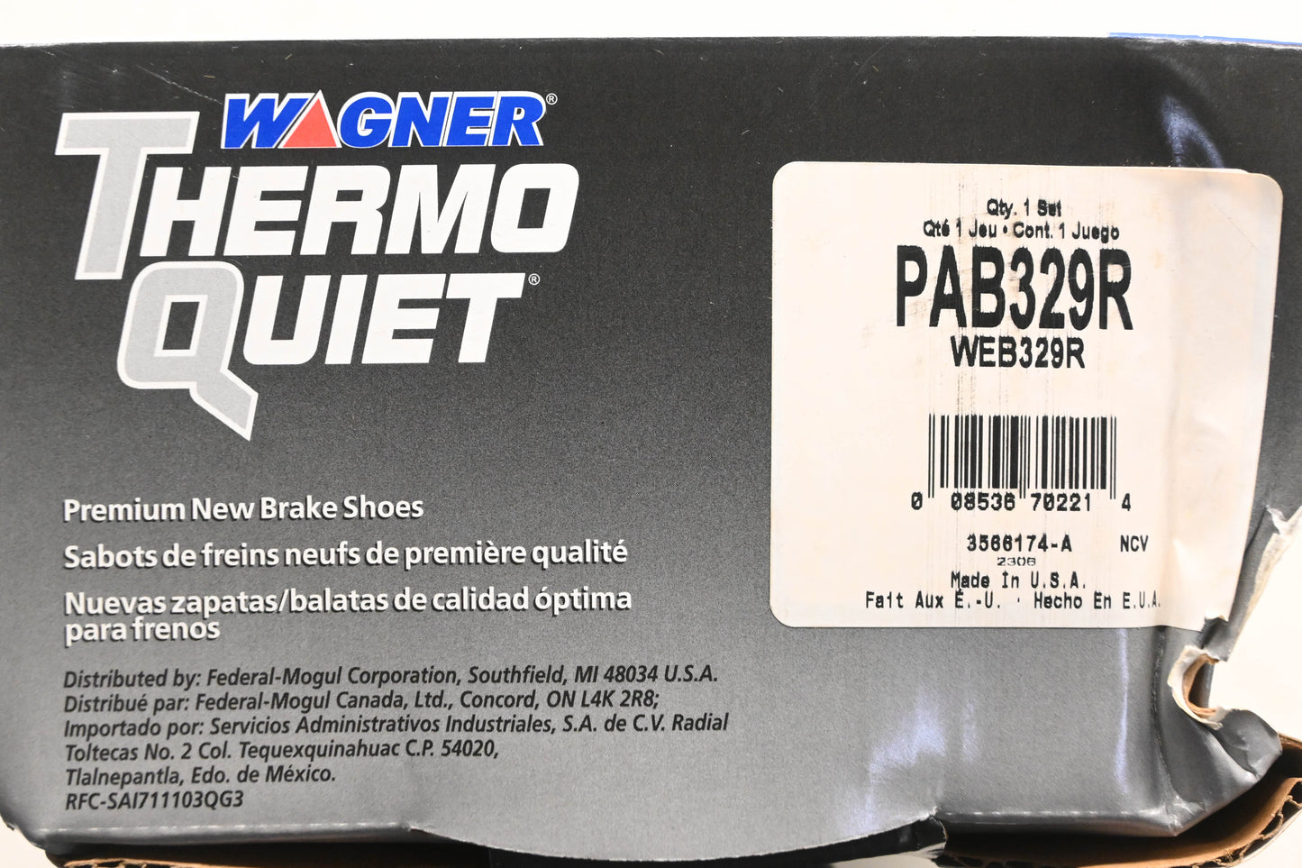 Wagner PAB329R, WEB329R Thermo Quiet Brake Shoe Kit NOS