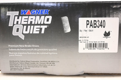Wagner PAB340 Thermo Quiet Brake Shoe Kit NOS