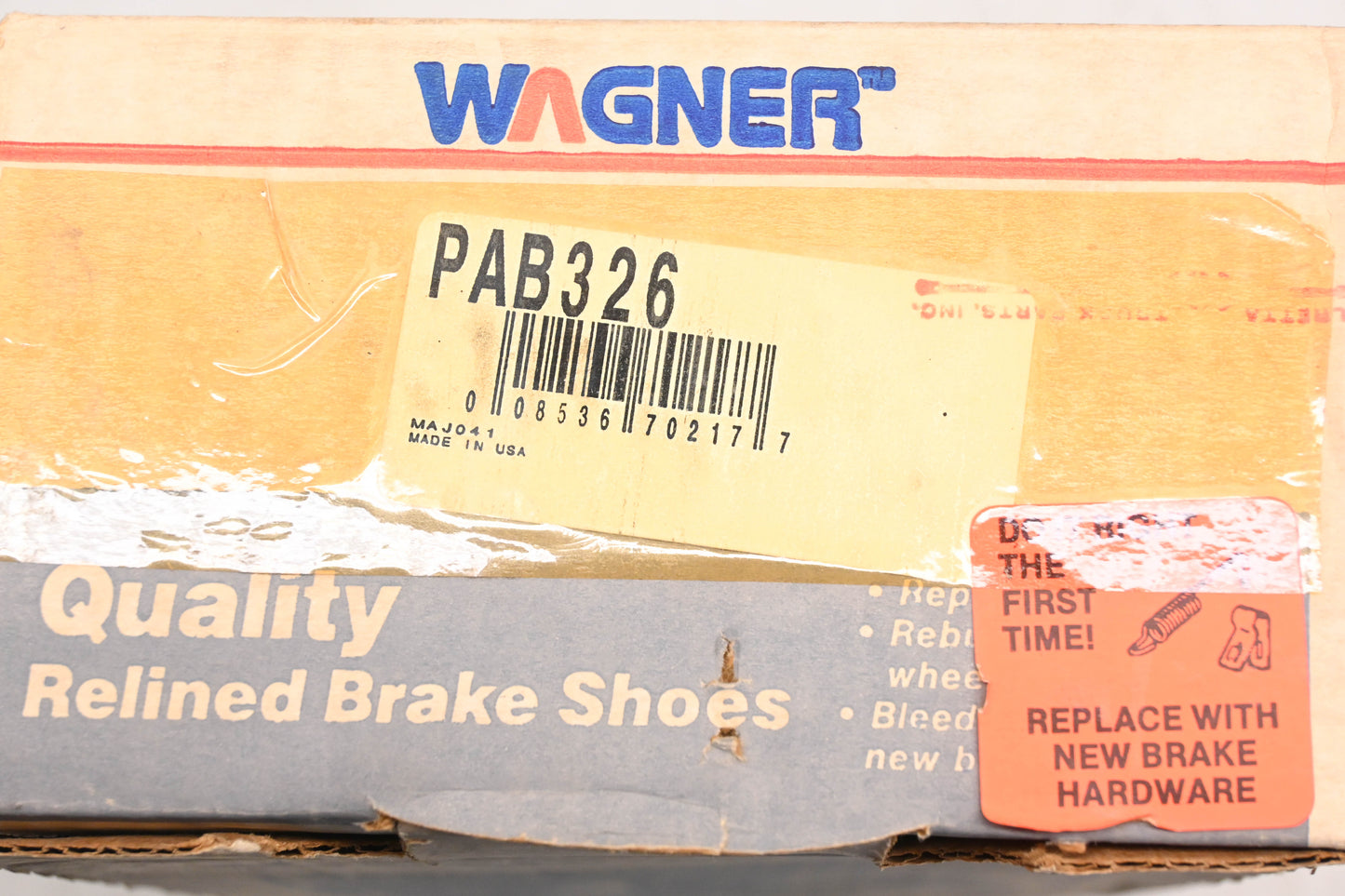 Wagner PAB326, 176PG Relined Brake Shoe Kit NOS