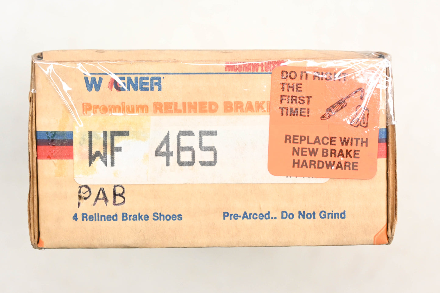 Wagner WF465, PAB465 Relined Brake Shoe Kit NOS