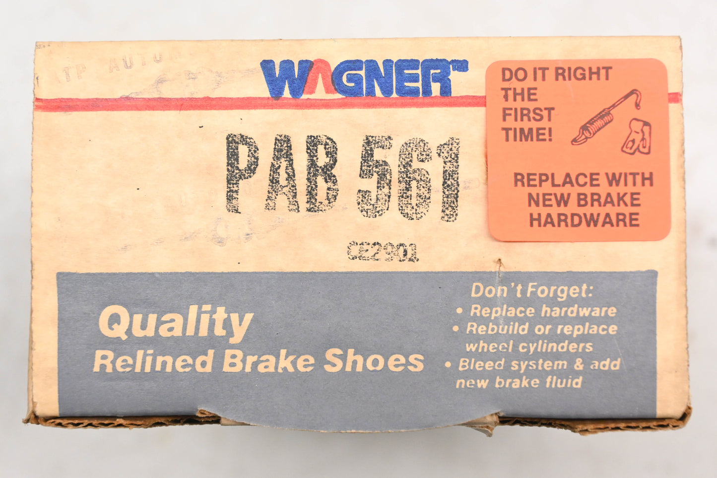 Wagner PAB561 Relined Brake Shoe Kit NOS