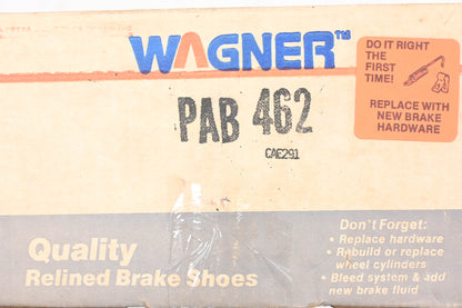 Wagner PAB462 Relined Brake Shoe Kit NOS