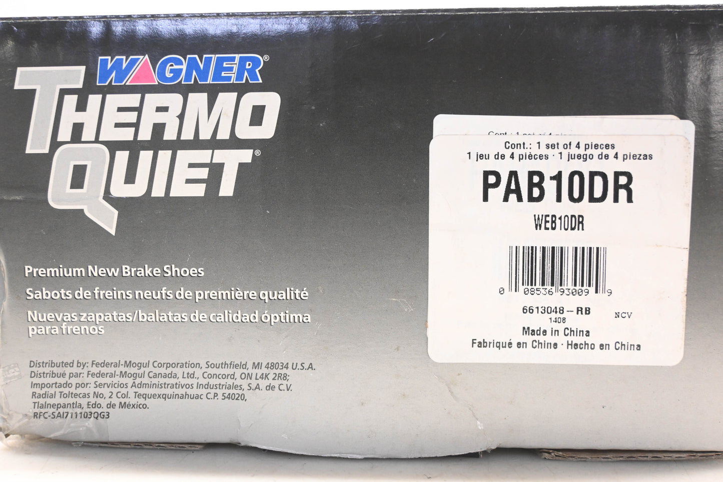 Wagner PAB10BR, WEB10BR Thermo Quiet Brake Shoe Kit NOS
