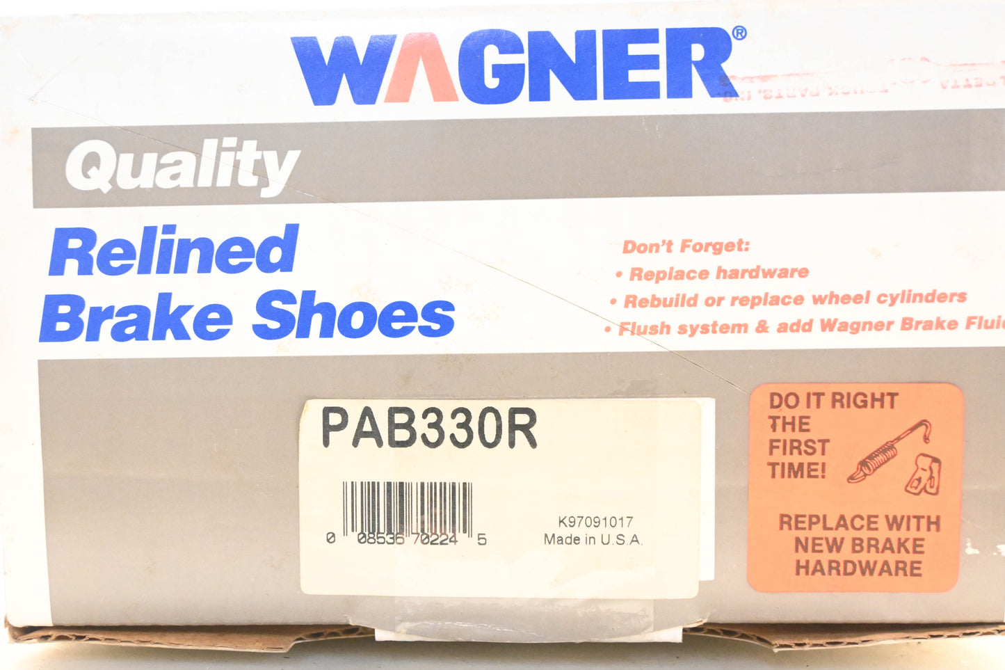 Wagner PAB330R Relined Brake Shoe Kit NOS