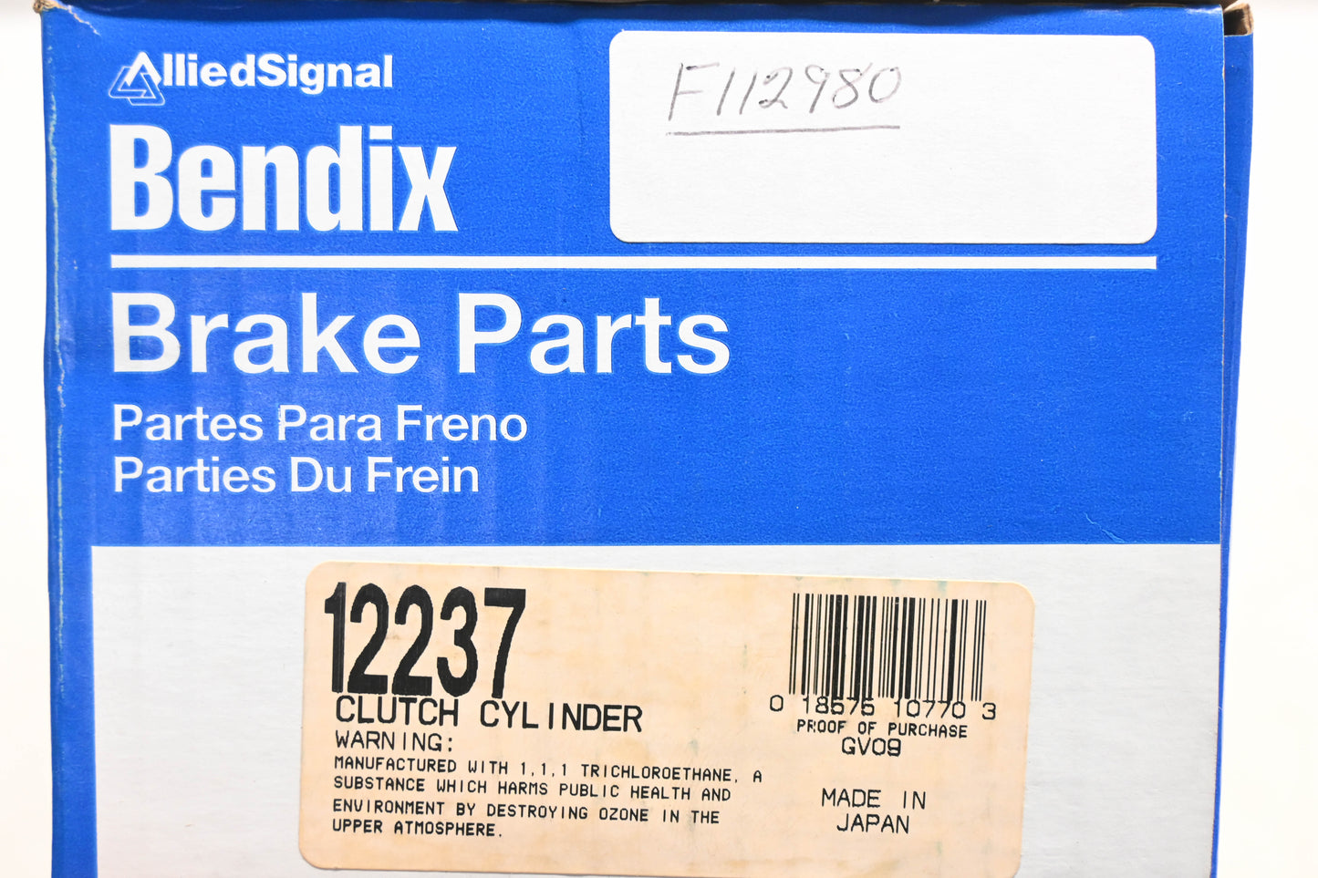 Bendix 12237, F112980 Clutch Master Cylinder Kit NOS