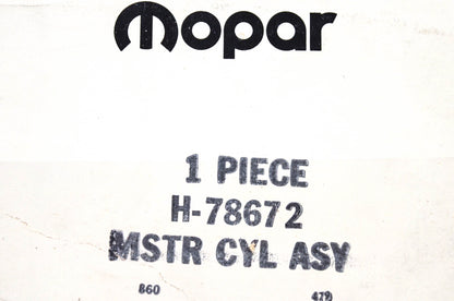 Mopar H-78672, H78672 Master Cylinder Assembly NOS