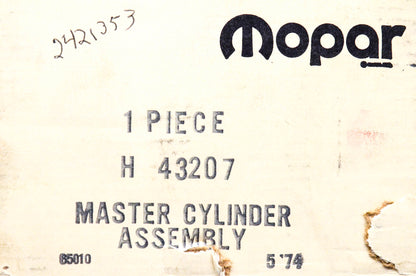 Mopar H-43207, H-43207 Master Cylinder Assembly NOS