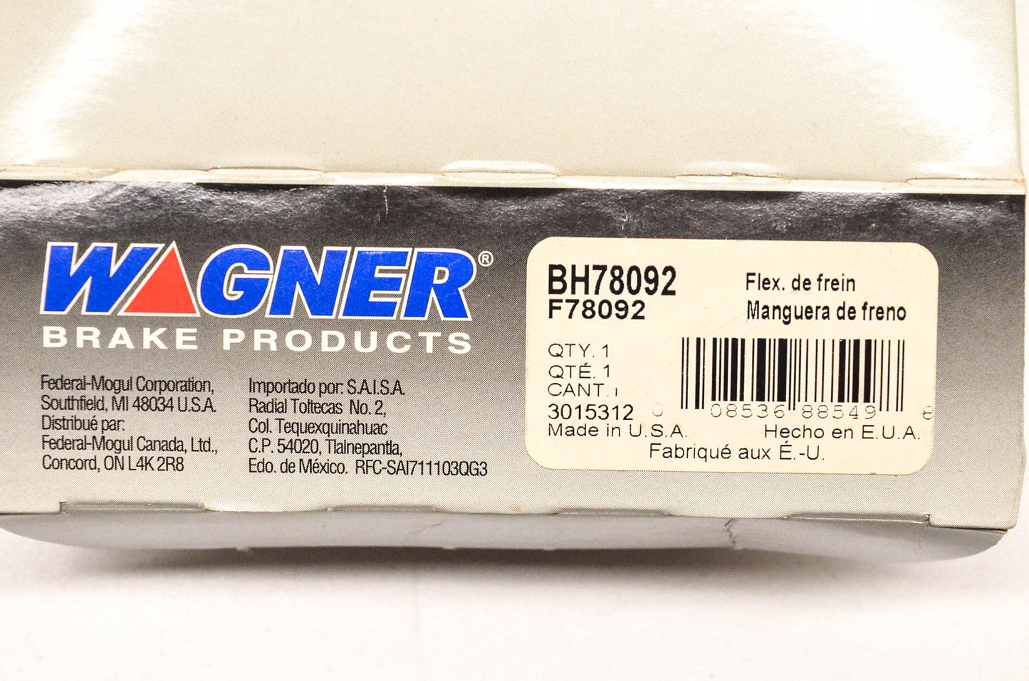 Wagner BH78092, F78092 Brake Hose NOS