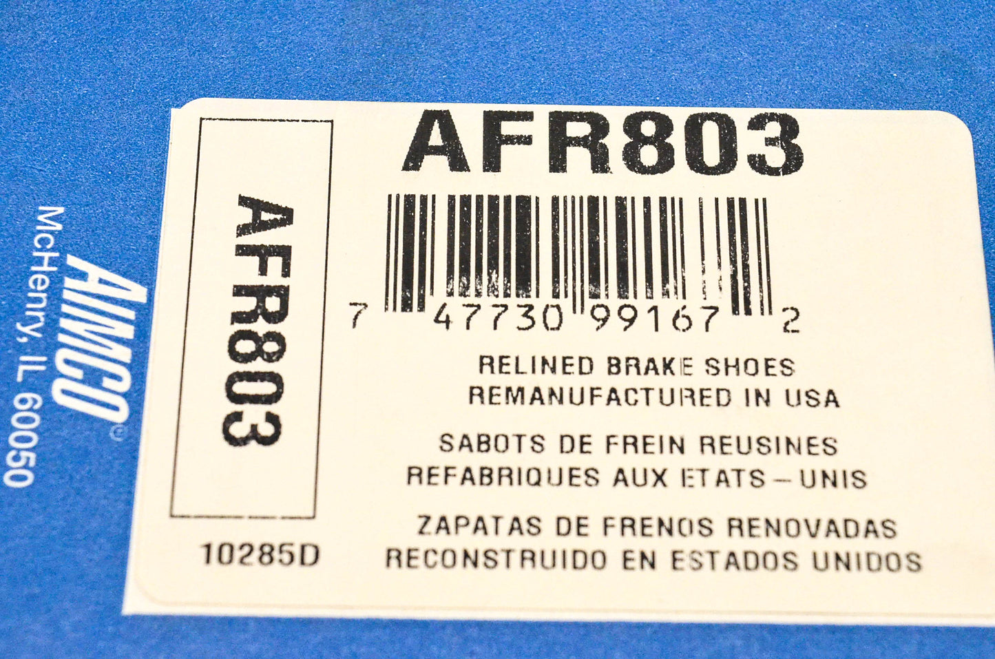 Aimco AFR803 Remanufactured Brake Shoe Kit NOS
