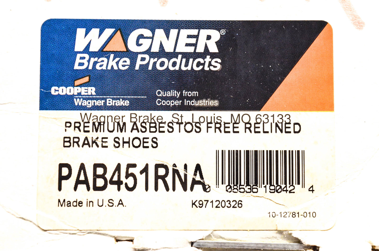 Wagner PAB451RNA Chevrolet Remanufactured Brake Shoe Kit NOS