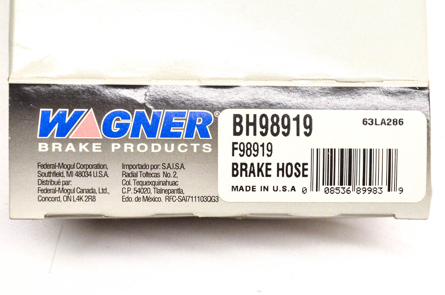 Wagner BH98919, F98919 Brake Hydraulic Hose For 1979-82 Chevy K30 GMC K3500 NOS