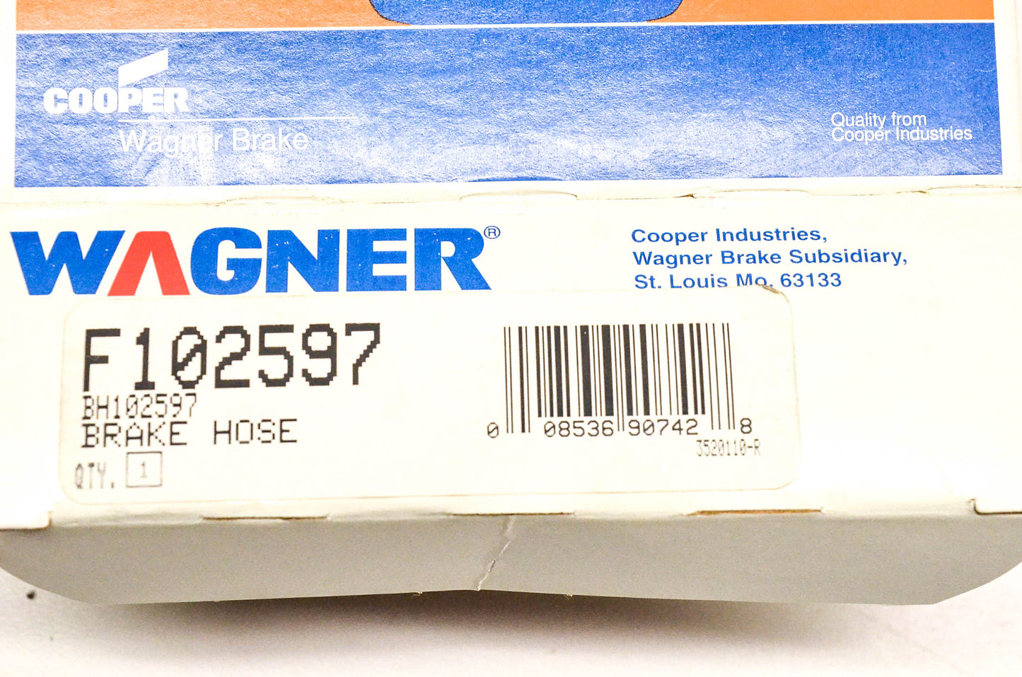 Wagner F102597, BH102597 Brake Hydraulic Hose NOS