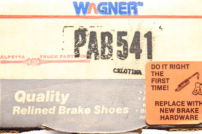 Wagner PAB541 Relined Brake Shoe Kit NOS