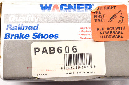 Wagner PAB606 Relined Brake Shoe Kit NOS