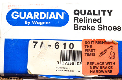 Wagner 71-610 Relined Brake Shoe Kit NOS
