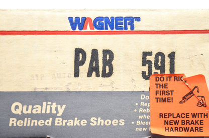 Wagner PAB591 Relined Brake Shoe Kit NOS