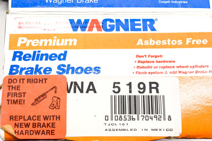 Wagner WNA519R Relined Brake Shoe Kit NOS