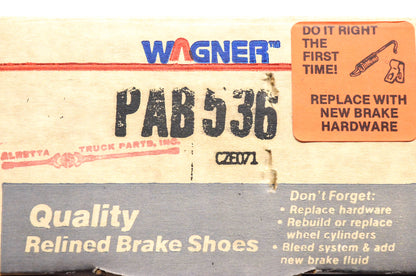 Wagner PAB536 Relined Brake Shoe Kit NOS