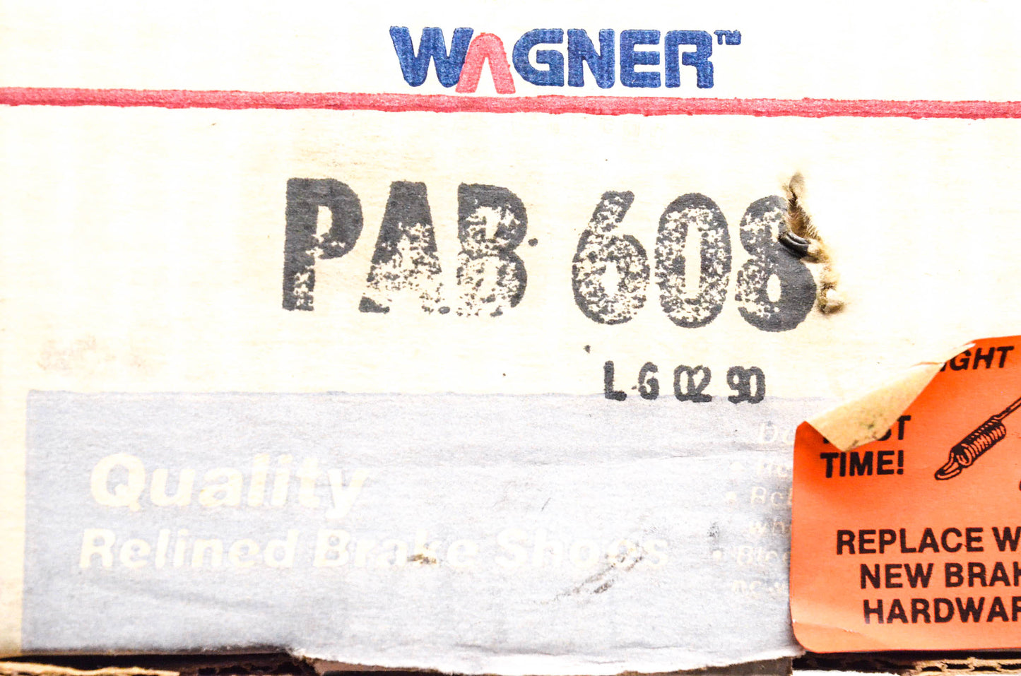 Wagner PAB608 Relined Brake Shoe Kit NOS