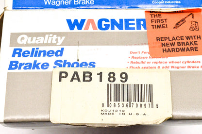 Wagner PAB189 Relined Brake Shoe Kit NOS