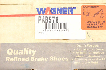 Wagner PAB578 Relined Brake Shoe Kit NOS