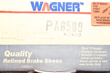 Wagner PAB589 Relined Brake Shoe Kit NOS