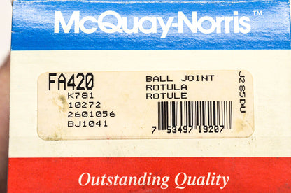 McQuay-Norris FA420, K781, 10272 Ball Joint Kit NOS