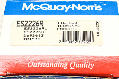 McQuay-Norris ES2226R, 2692613, TR1537 Tie Rod End Kit NOS