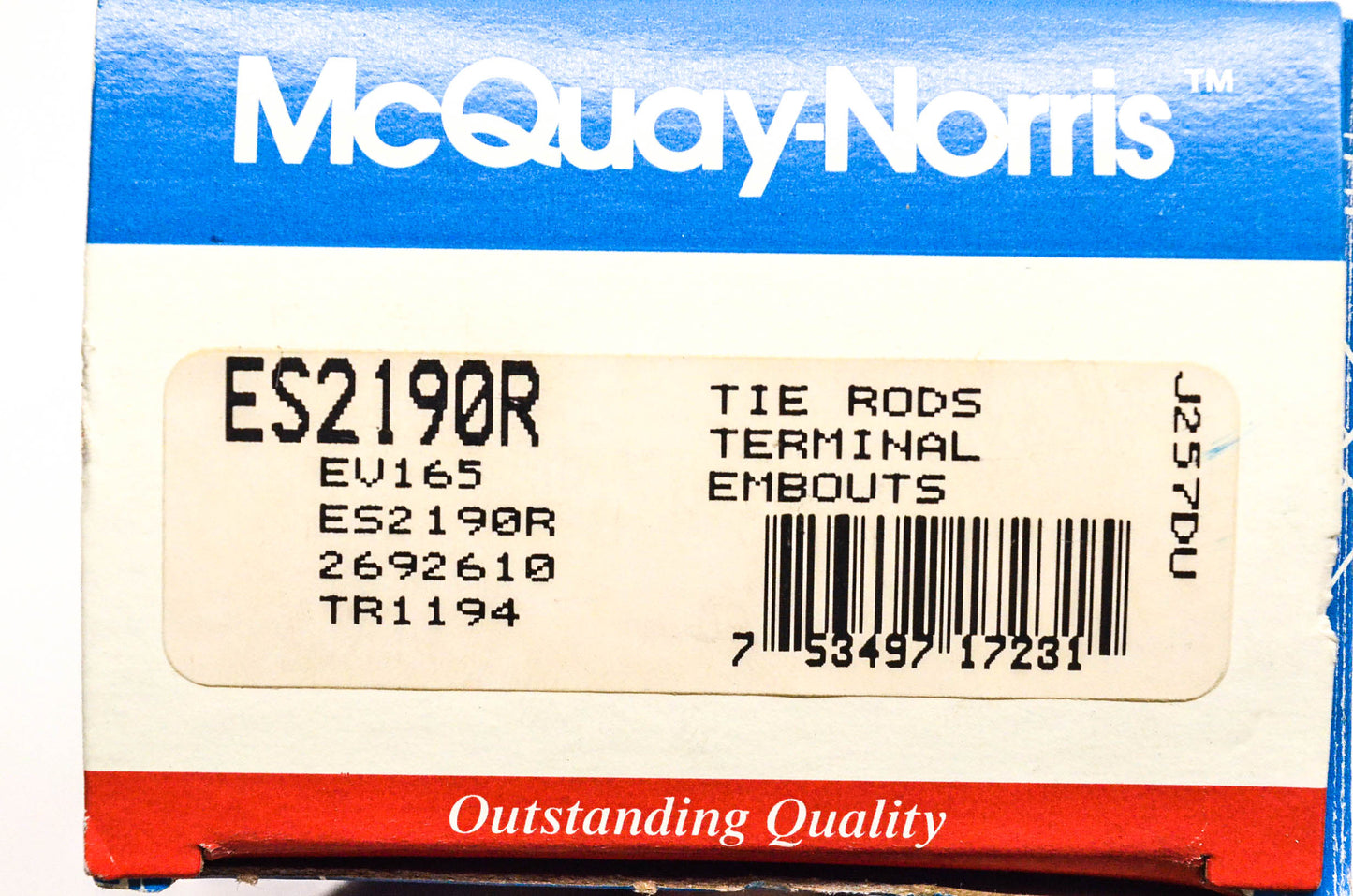 McQuay-Norris ES2190R, EV165, TR1194 Tie Rod End Kit NOS