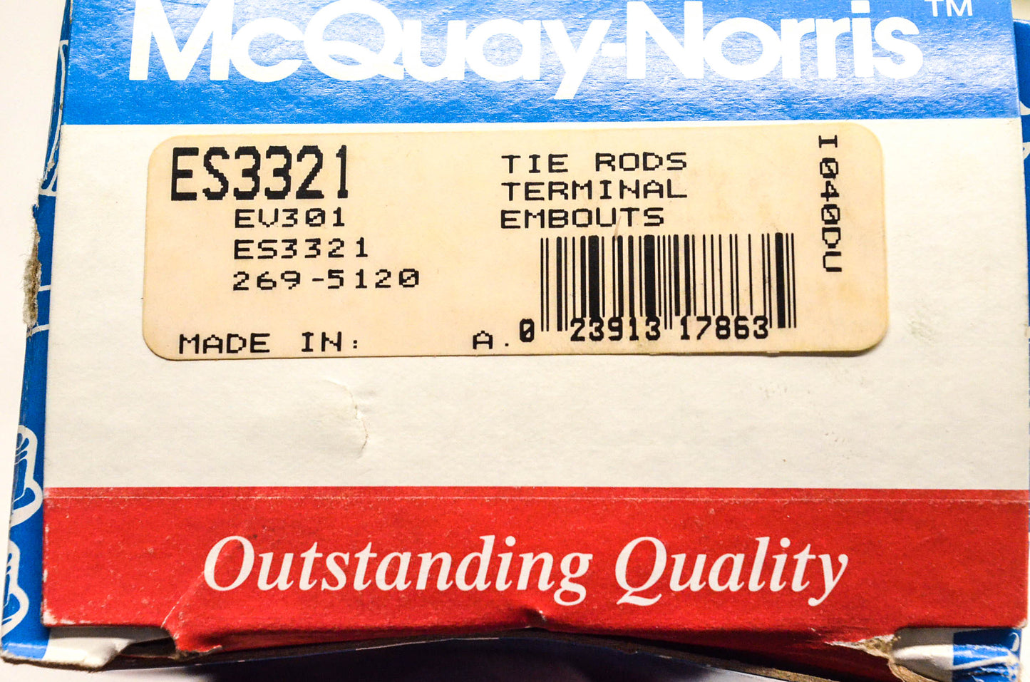 McQuay-Norris ES3321, EV301, 2695120 Tie Rod End Kit NOS