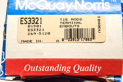 McQuay-Norris ES3321, EV301, 2695120 Tie Rod End Kit NOS