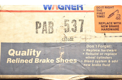Wagner PAB537 Relined Brake Shoe Kit NOS