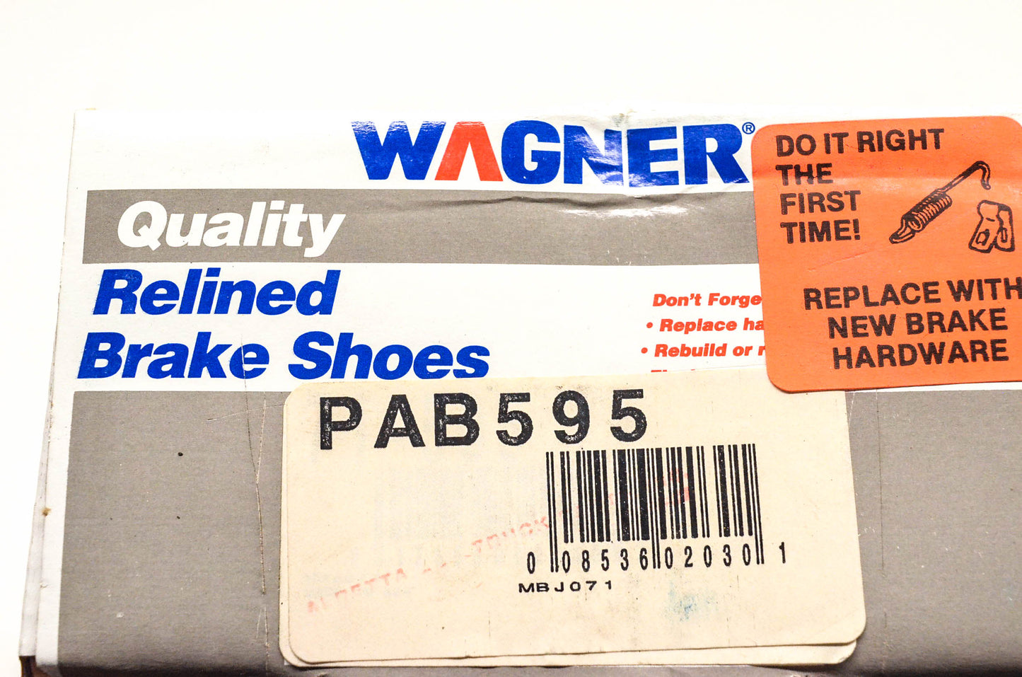Wagner PAB595 Relined Brake Shoe Kit NOS
