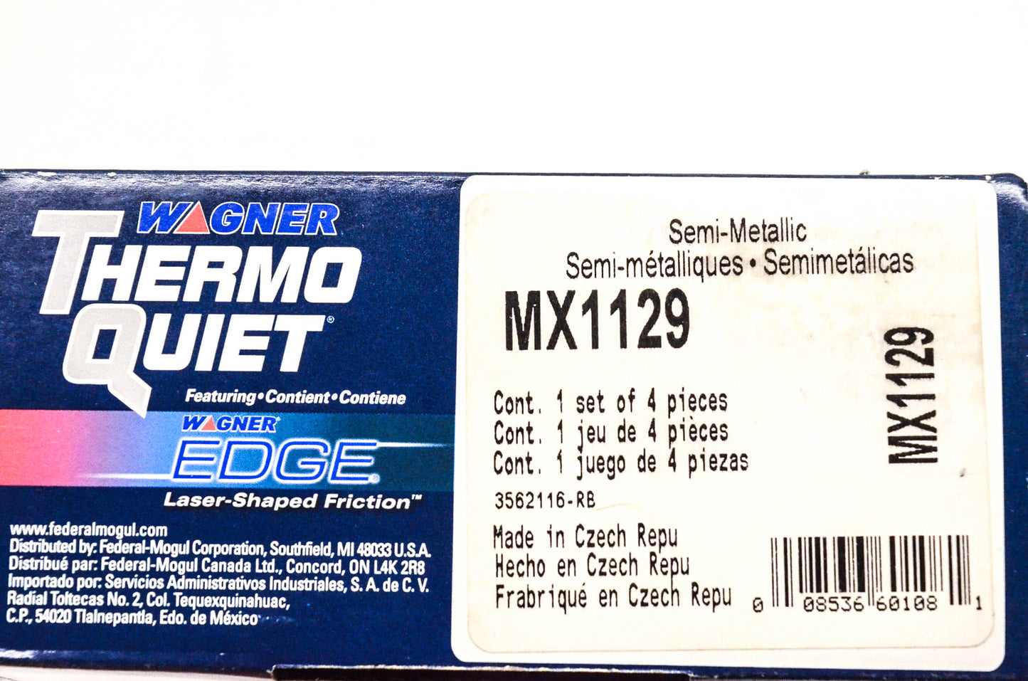 Wagner MX1129 Thermo Quiet Semi Metallic Brake Shoe Kit NOS