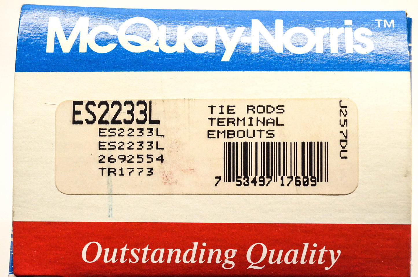 McQuay-Norris ES2233L, 2692554, TR1773 Tie Rod End Kit NOS