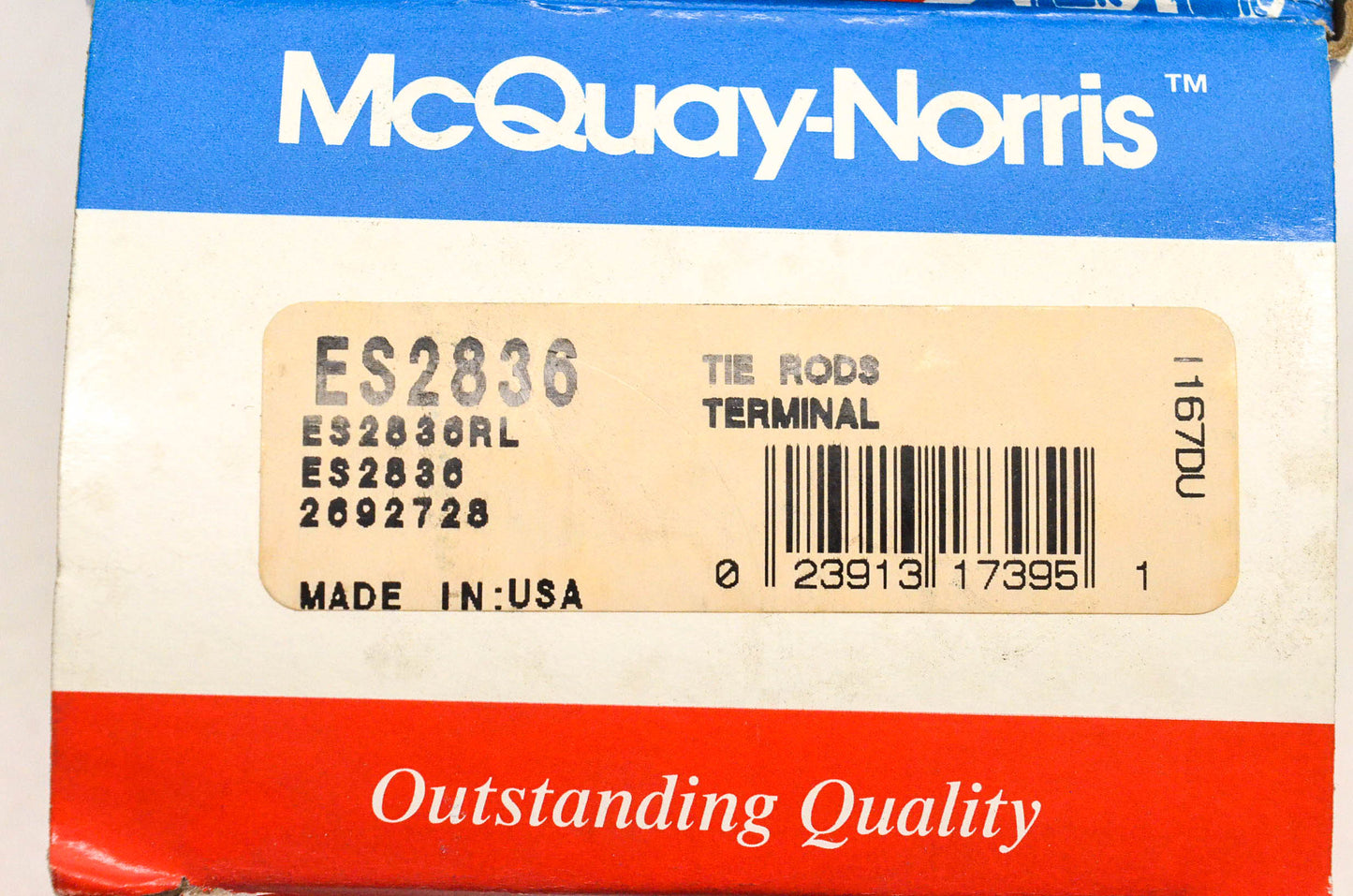 McQuay-Norris ES2836, 2692728 Outer Tie Rod End Kit NOS