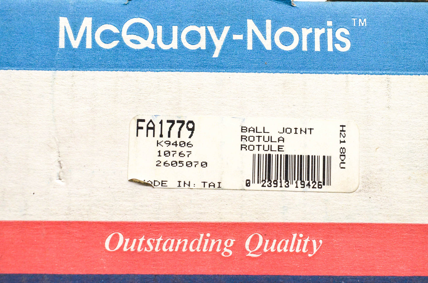 McQuay-Norris FA1779, K9406, 2605070 Ball Joint Kit NOS
