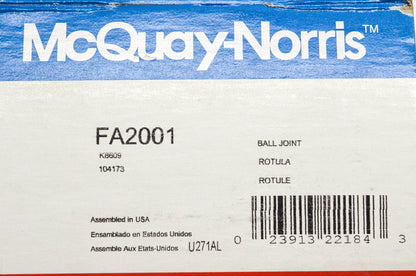 McQuay-Norris FA2001, 104173, K8609 Ball Joint Kit NOS