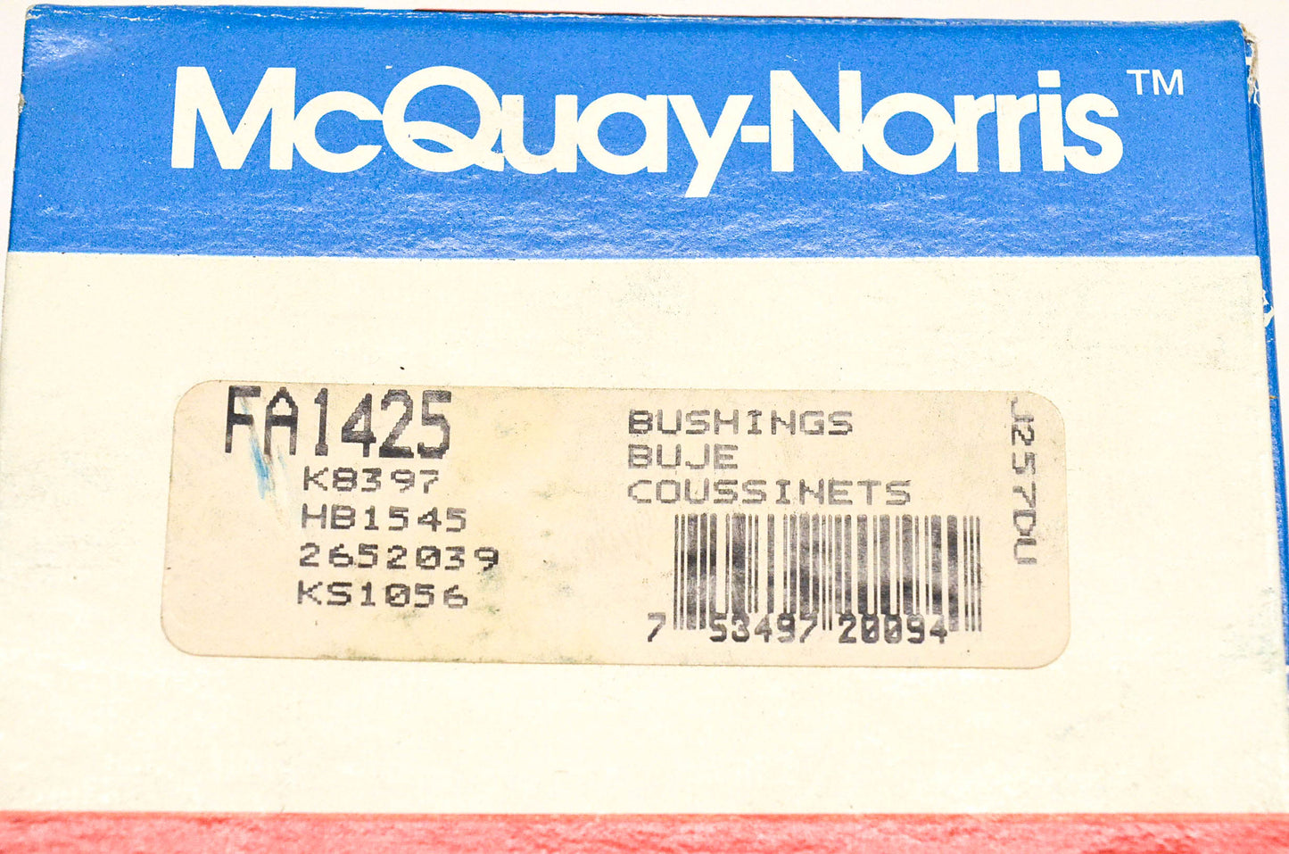 McQuay-Norris FA1425, K8397, 2652039 Bushing Kit NOS
