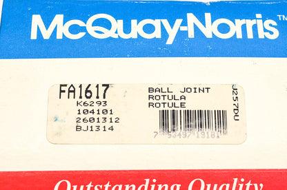 McQuay-Norris FA1617, K6293, 2601312 Ball Joint Kit NOS