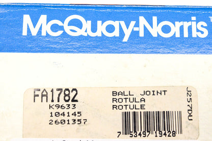 McQuay-Norris FA1782, K9633, 2601357 Ball Joint Kit NOS