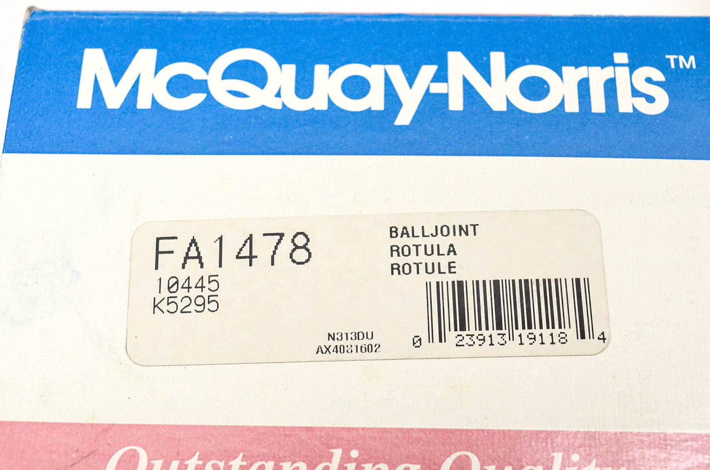 McQuay-Norris FA1478, 10445, K5295 Ball Joint Kit NOS