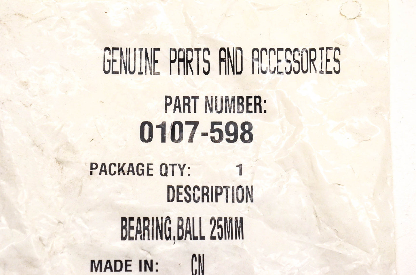 New OEM Arctic Cat 0107-598 Ball Bearing 25mm NOS