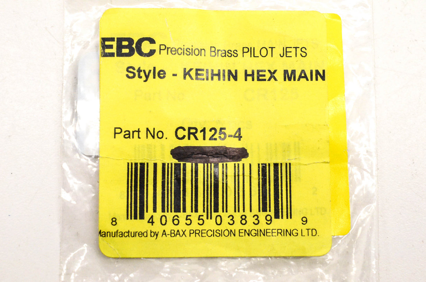 EBC CR125-4, 124-3125 Keihin Hex Main Pilot Jet NOS