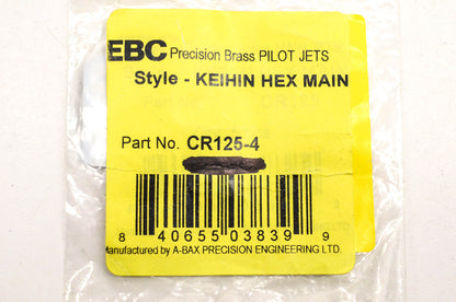 EBC CR125-4, 124-3125 Keihin Hex Main Pilot Jet NOS