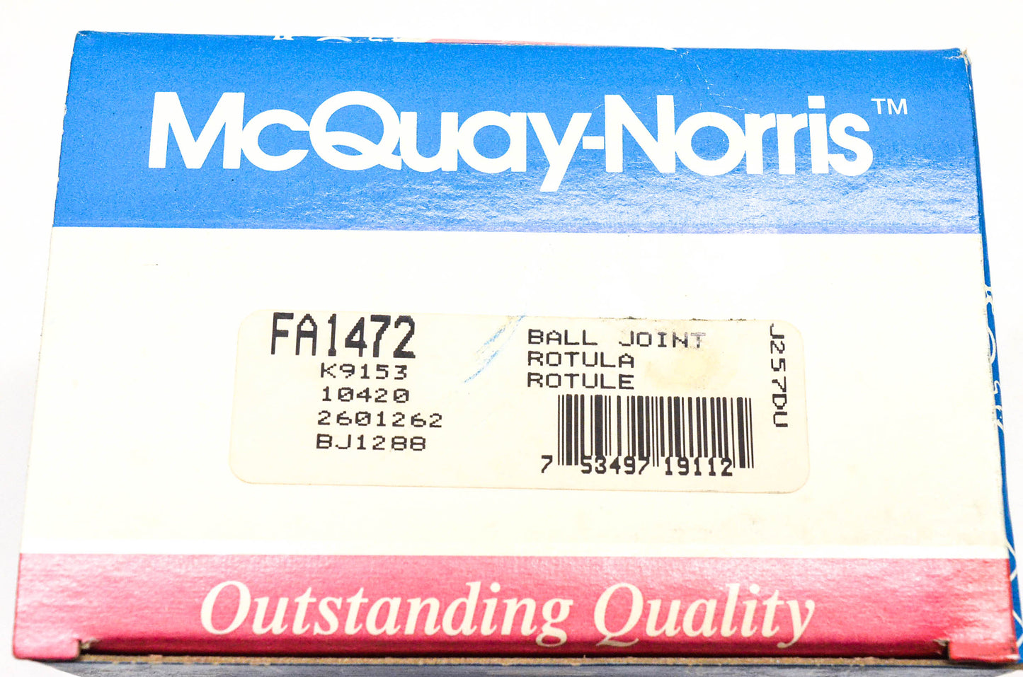 McQuay-Norris FA1472, K9153, 2601262 Front Lower Ball Joint Kit NOS